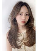西宮北口/韓国風レイヤーロングブリーチなしグレージュ