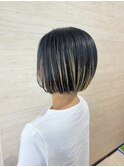大人クールなインナーハイライトボブ