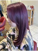 レイヤーカット×ピンクパープルカラー