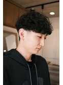 メンズマッシュ波巻き風縦落ち