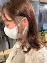 ミモザワークス ヘアアレンジ イヤリングカラー ホワイトミルクティー