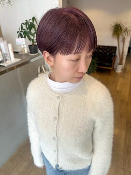 クマ(kuma.) 大人可愛い20代30代40代前下がりショートボブ丸みショート◎