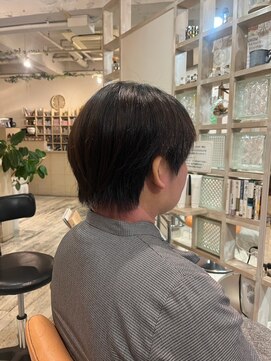 アシャ ヘアー ソリューション 神戸店(asha hair solution) ミルクティーブロンド/ダークブルー/デジタルパーマ/摂津本山