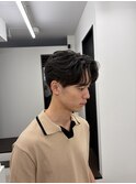 センターパート 曲がる縮毛矯正 ニュアンスパーマ