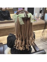 ヘアセット アリエス 新宿駅前店(aries)&nbsp;編みかちゅハーフツイン
