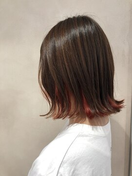 ユーフォリア 銀座(Euphoria) インナーカラー/レッドオレンジカラー/外ハネボブ/夏カラー