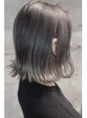 ぷつっとボブ20代30代40代/グレージュカラー/切りっぱなしボブmd