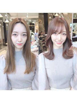 ミラリー トウキョウ(Mirareee Tokyo) 20代30代40代◎韓国ヘアー顔周りレイヤー青髪似合わせカットロブ