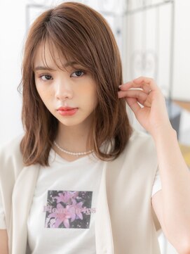 エイトサロン 八潮(8salon) 八潮/髪質改善/フェザーバング×ベージュピンクのラフロブヘアg
