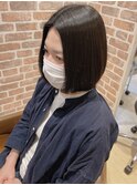 マッシュボブ縮毛矯正オフィスヘア小顔ケアカラー似合わせカット