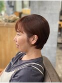 大人20代30代40代◎魅力倍増しカールシアーカラーショートヘア