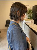 コテ巻き風デジタルパーマミディアムパーマボブパーマ大人可愛い