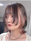 姫カット_似合わせ顔周りカット×インナーカラー/ブリーチ