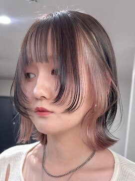 ラベル 渋谷(LAVEL) 姫カット_似合わせ顔周りカット×インナーカラー/ブリーチ