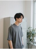 センター分けニュアンスパーマ極道パーマフェードマンバンヘア