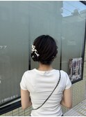 #サイドシニョン#ヘアアレンジ#お祭りヘアアレンジ
