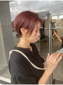 ブリーチなし大人可愛いマロンブラウン似合わせ耳かけショート
