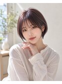 大人ショート×アッシュブラウン×丸みボブ