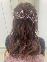 リル(re'll) 《花屋併設》ルーズハーフアップ/ミルクチョコレート◎20代30代