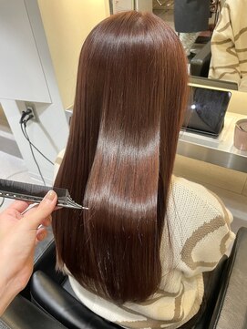 ジアン(GIEN) 髪質改善カラー 艶髪ピンクブラウン@吉元