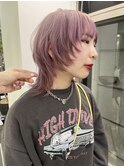 【arteHAIR】ウルフカット×ピンクベージュルーツカラー