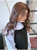 ash color/艶カラー　ブラウンベージュ　ロングヘア