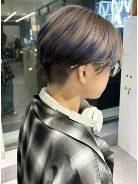 ファイブバイジエクト 堀江(FIVE by The Ect) メンズエンドカラー　ブルー×ホワイトベージュ