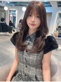 ◎ロングレイヤーカット／グレージュカラー／顔まわりレイヤー