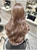 20代30代レイヤーカット くすみベージュ マロンベージュ