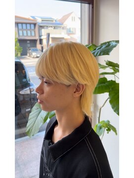 ヘアーアンドメイク サワ 上田本店(SAWA) 韓国マッシュウルフ　抜きっぱなしブロンド