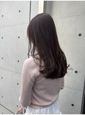 韓国顔まわりレイヤーカットグレージュオリーブベージュブラウン