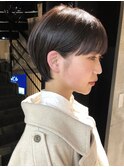 丸みショート×ブラウンカラー