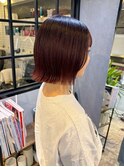 切りっぱなしボブ/カシスカラー