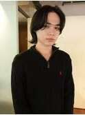 メンズボブウルフメンズミディアムレイヤーカットメンズウルフ
