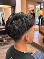 エクファ ヘア リゾート 大津 瀬田店(ex-fa hair resort)&nbsp;ミルクティーブロンド/ダークブルー/デジタルパーマ/大津/瀬田
