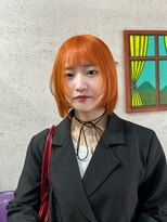 ヘアーデザイン アルエ(HAIR×design ARUE)&nbsp;切りっぱなしボブ×顔周りレイヤーcotton Orange