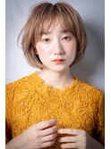 フレンチカジュアルハイライトくせ毛風こなれボブw越谷20代30代