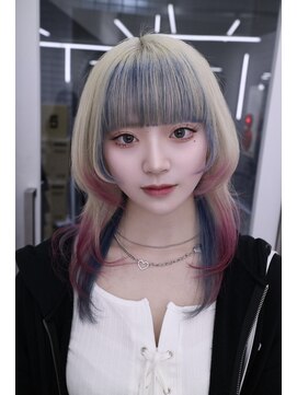 アマトウキョウ アユンチェ(AMA TOKYO×AYUNCHE) セクションインナーカラー×くらげウルフ