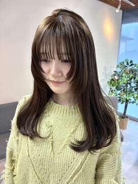 アペロ 柏(Apero) レイヤーカット/フェイスレイヤー/オリーブベージュ/柏美容室