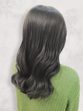 モッズヘア 足利(mod'hair) 髪質改善カラーくびれ巻き透明感オリーブグレー春カラー