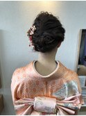 可愛らしいヘアセット
