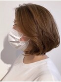 大人韓国透明感カラーボブ
