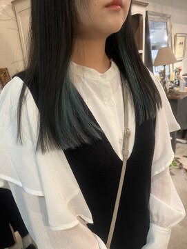 ヘアーデザイン シュシュ(hair design Chou Chou by Yone) イヤリングカラー/インナーカラー/グリーンカラー