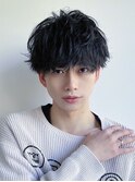 メンズパーマツイストスパイラルパーママッシュセンターパート