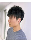 《GRANDLINE友田千栄》黒髪メンズツーブロショート　men'shair