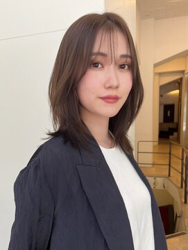 ビュートリアム265(BEAUTRIUM 265) シースルーバングくびれミディアム顔周りレイヤーシアーベージュ