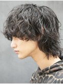 マッシュウルフ無造作波巻きツイストスパイラルパーマfifth原宿