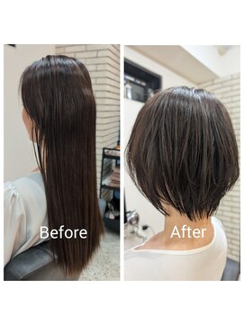 メモリーズ 銀座(Memories) ロング～ショートヘアへBeforeAfter
