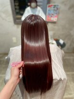 クレエ ヘアー デザイン(creer hair design)&nbsp;大人可愛い透明感レッドブラウン×エアストレート髪質改善20代
