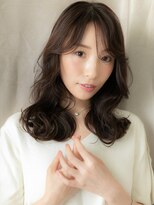 カバーヘア ブリス 戸田公園西口店(COVER HAIR bliss) ダークアッシュブラウン小顔コテ巻き風パーマX戸田公園30代40代